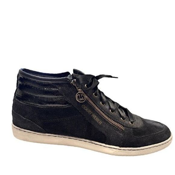 Gerry Weber Black Suede Sneaker Boots French Size EU 37 - Picture 1 of 16
